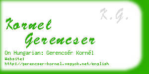 kornel gerencser business card